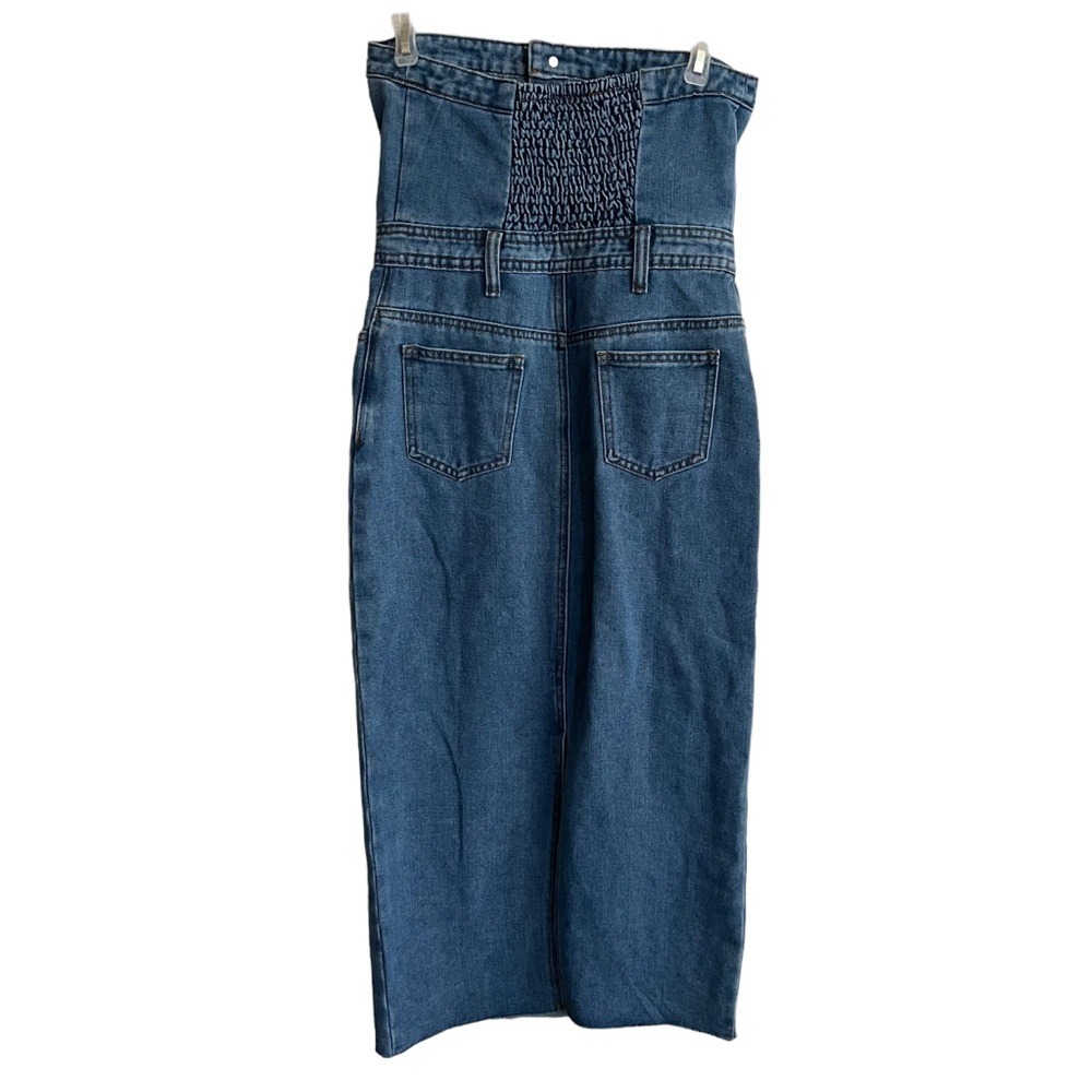 Sincerely Jules Denim Strapless Midi Dress - Picture 4 of 9